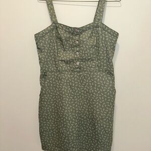 No Boundaries Green Floral Denim Mini Dress | Size XL (15-17)